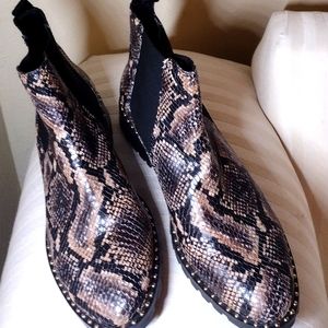PAIGE - Taupe Multi Snake Leather boot